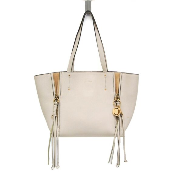 CHLOE White Leather Tote Bag - Picture 1 of 16
